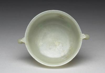 图片[3]-Jade bowl with two bud-shaped handles, Mughal Empire-China Archive